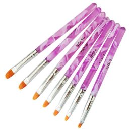 Free shipping 7Pcs Acrylic Nail Art Pen Tips UV Builder Gel Painting Brush Manicure Set Hot US