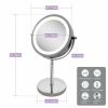 Tabletop LED Makeup Mirror with Light 10x Magnifying Dual Sided Cosmetic Mirrors