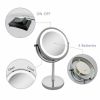 Tabletop LED Makeup Mirror with Light 10x Magnifying Dual Sided Cosmetic Mirrors