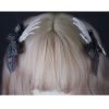 1 Pair Handmade Black Skull Finger Skeleton Hair Clips Halloween Gothic Hair Clips Bow Ribbon Cross Hair Accessories