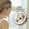 Tabletop LED Makeup Mirror with Light 10x Magnifying Dual Sided Cosmetic Mirrors