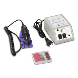 Professional Acrylic Nail Drill Machine 20000RPM Electric Handpiece w/6 Bits Cuticle Grinder (Color: Silver)