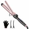 Curling Iron 1 1/4-inch Instant Heat with Extra-Smooth Tourmaline Ceramic Coating, 6 Temperature Settings and Dual Voltage, Glove Included