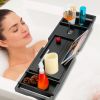 Bathtub Caddy Tray Crafted Bamboo Bath Tray Table Extendable Reading Rack Tablet Phone Holder