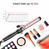 Curling Iron 1 1/4-inch Instant Heat with Extra-Smooth Tourmaline Ceramic Coating, 6 Temperature Settings and Dual Voltage, Glove Included